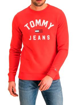 Sudadera Tommy Jeans Essential Flag Rojo Hombre