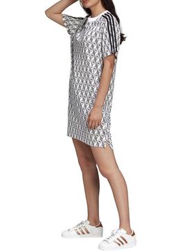 Vestido Adidas Geometrico Blanco para Mujer