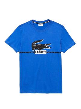 Camiseta Lacoste TH8684 Azul Para Hombre