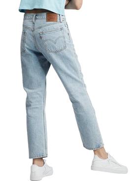 Pantalón Vaquero Levis 501 Crop Azul Mujer