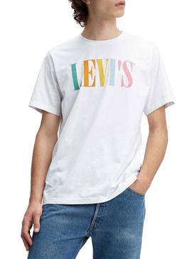 Camiseta Levis 90S Serif Blanco Hombre