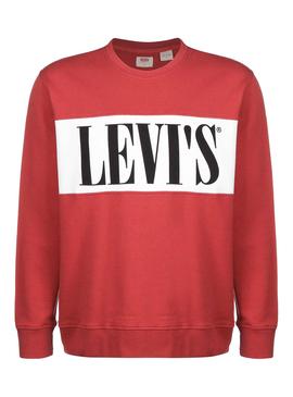Sudadera Levis Serif Logo Colorblock Rojo Hombre