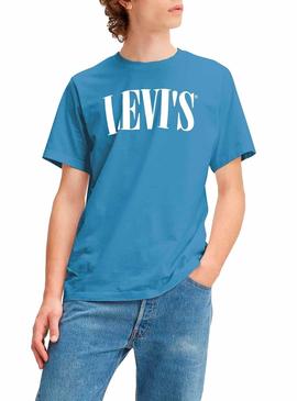 Camiseta Levis Relaxed Serif Azul Hombre