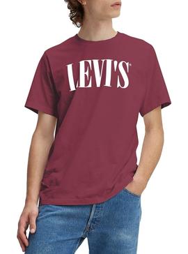 Camiseta Levis Relaxed Serif Granate Hombre