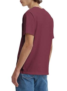 Camiseta Levis Relaxed Serif Granate Hombre