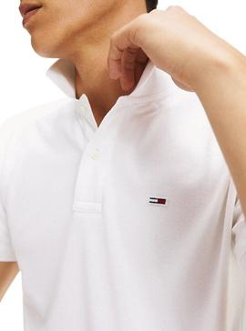 Polo Tommy Jeans Classic Solid Blanco Hombre