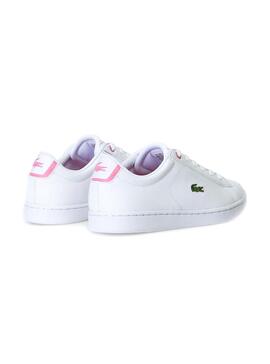 Zapatillas Lacoste Carnaby Evo Blanco Rosa Niña