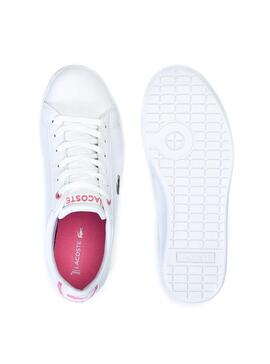 Zapatillas Lacoste Carnaby Evo Blanco Rosa Niña