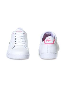 Zapatillas Lacoste Carnaby Evo Blanco Rosa Niña