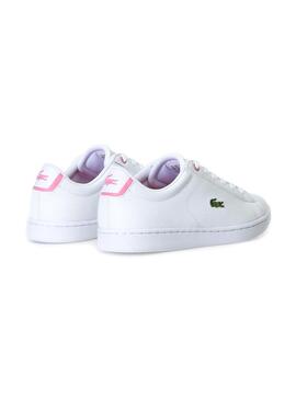 Zapatillas Lacoste Carnaby Evo Blanco Rosa Niña