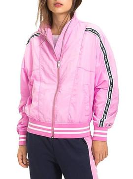 Bomber Tommy Jeans Tape Rosa Mujer