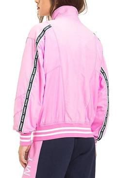 Bomber Tommy Jeans Tape Rosa Mujer