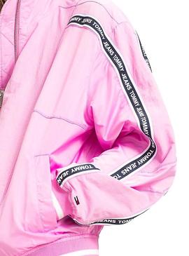Bomber Tommy Jeans Tape Rosa Mujer