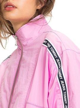 Bomber Tommy Jeans Tape Rosa Mujer