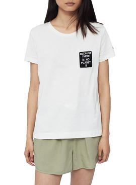 Camiseta Ecoalf Belen Patch Blanco Para Mujer
