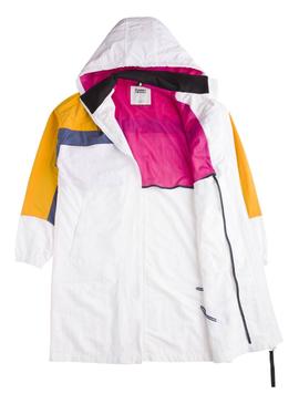 Parka Tommy Jeans Long Color Block Blanco Mujer