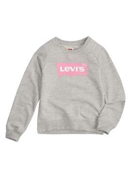 Sudadera Levis Item Logo Gris Para Niña 