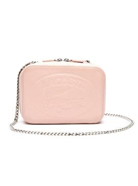 Bolso Lacoste Croco Rosa Para Mujer