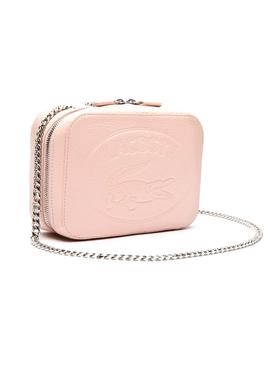 Bolso Lacoste Croco Rosa Para Mujer