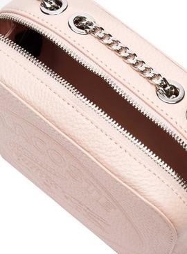 Bolso Lacoste Croco Rosa Para Mujer
