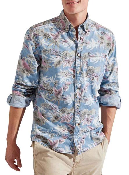 Camisa Hackett Hawaii Azul para Hombre