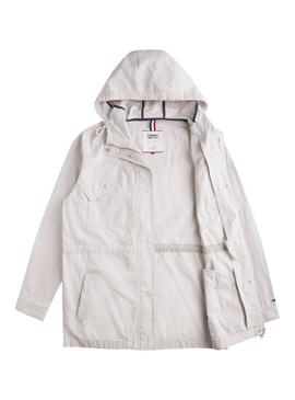 Cazadora Tommy Jeans Essential Hooded Stone
