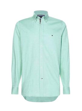 Camisa Tommy Hilfiger Dobby Slim Verde Hombre