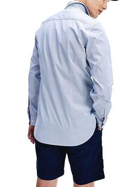 Camisa Tommy Hilfiger Slim Soft Azul Para Hombre