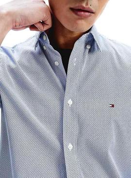 Camisa Tommy Hilfiger Slim Soft Azul Para Hombre