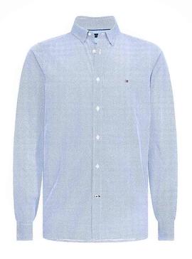 Camisa Tommy Hilfiger Slim Soft Azul Para Hombre