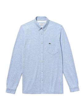 Camisa Lacoste Slim Fit Azul Para Hombre