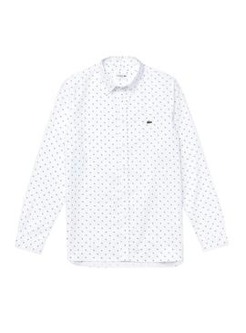 Camisa Lacoste Mini Estampado Blanco Hombre