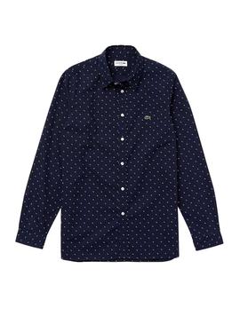 Camisa Lacoste Mini Estampado Marino Hombre