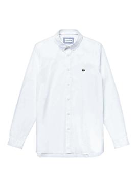 Camisa Lacoste Popelín Blanco Para Hombre