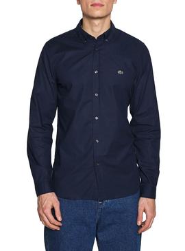 Camisa Lacoste Popelín Marino Para Hombre