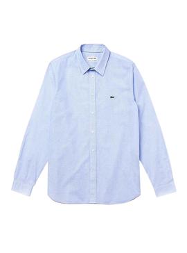 Camisa Lacoste Cuadros Azul Para Hombre