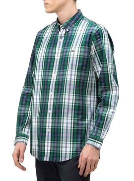 Camisa Lacoste Cuadros Verde Para Hombre