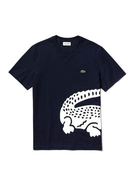 Camiseta Lacoste Cocodrilo Oversized Marino Hombre