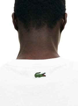 Camiseta Lacoste Bordado Beige Para Hombre