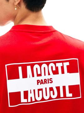 Camiseta Lacoste Live Paris Rojo Para Hombre