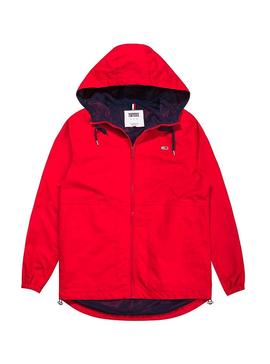 Chubasquero Tommy Jeans Regular Rojo Mujer