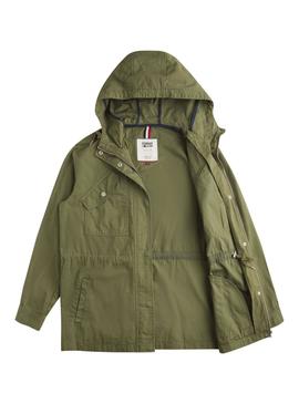 Cazadora Tommy Jeans Essential Hooded Verde