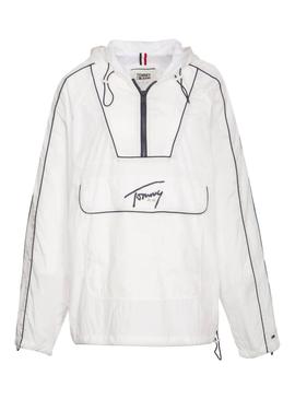 Cazadora Tommy Jeans Piping Blanco Mujer