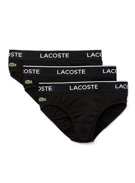 Pack 3 Slips Lacoste Casual Negro Para Hombre