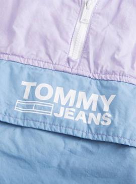 Cazadora Tommy Jeans Retro Color Block Lila