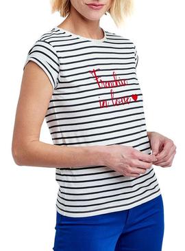 Camiseta Naf Naf Frenchie Listas Para Mujer