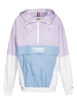 Cazadora Tommy Jeans Retro Color Block Lila