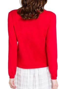 Chaqueta Naf Naf Botones Pedrería Rojo Para Mujer