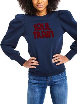 Sudadera Naf Naf Soul Train Marino Para Mujer