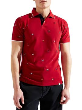 Polo Hackett Pattern Rojo para Hombre